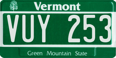 VT license plate VUY253