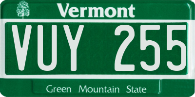 VT license plate VUY255
