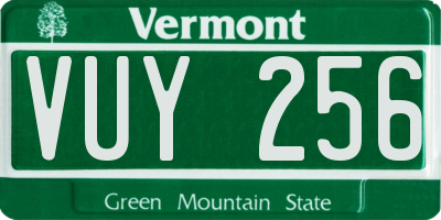 VT license plate VUY256
