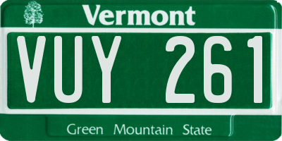 VT license plate VUY261