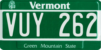 VT license plate VUY262