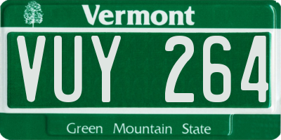 VT license plate VUY264