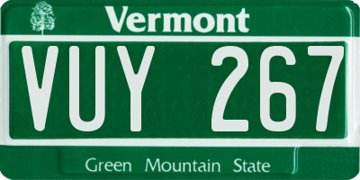VT license plate VUY267