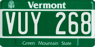 VT license plate VUY268