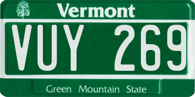 VT license plate VUY269