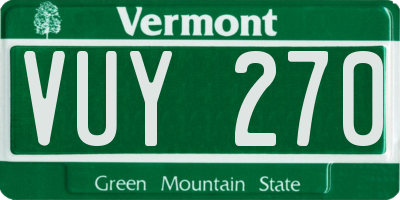 VT license plate VUY270