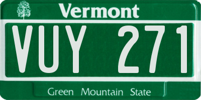 VT license plate VUY271