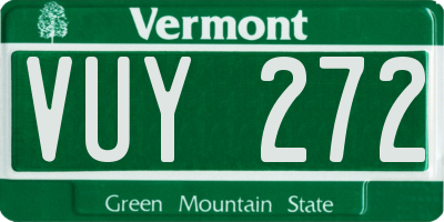 VT license plate VUY272