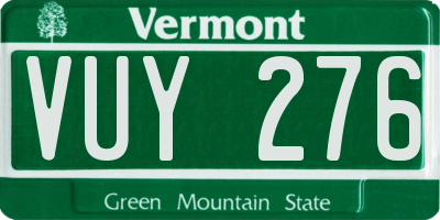 VT license plate VUY276