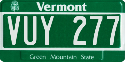 VT license plate VUY277