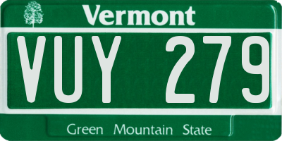 VT license plate VUY279