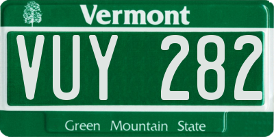 VT license plate VUY282