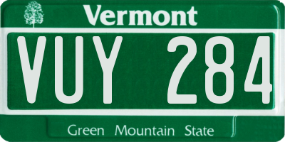 VT license plate VUY284