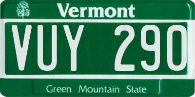 VT license plate VUY290