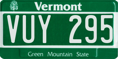 VT license plate VUY295