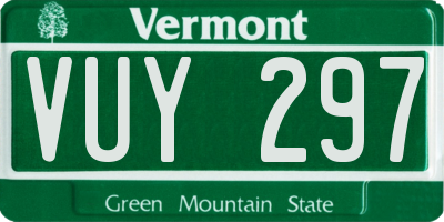 VT license plate VUY297