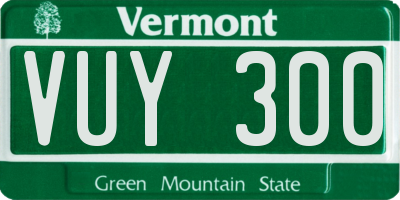 VT license plate VUY300
