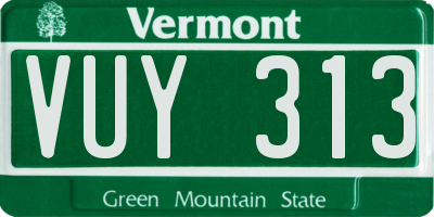 VT license plate VUY313