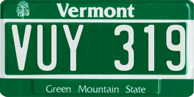 VT license plate VUY319