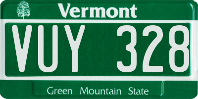 VT license plate VUY328