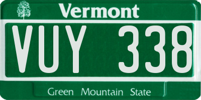 VT license plate VUY338