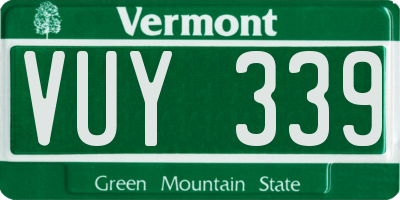 VT license plate VUY339