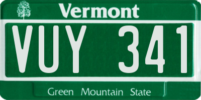 VT license plate VUY341