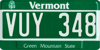 VT license plate VUY348