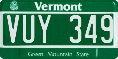 VT license plate VUY349