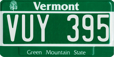 VT license plate VUY395