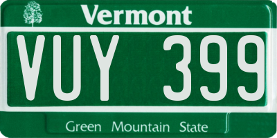 VT license plate VUY399