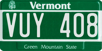 VT license plate VUY408