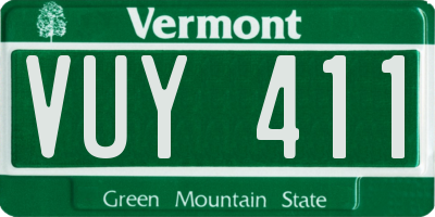 VT license plate VUY411