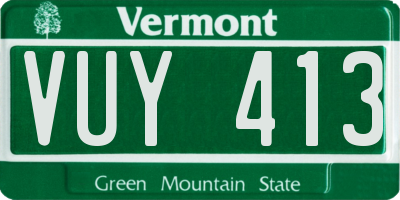 VT license plate VUY413