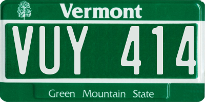 VT license plate VUY414