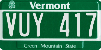 VT license plate VUY417