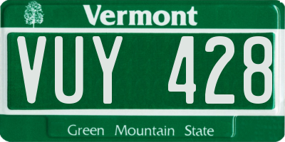 VT license plate VUY428