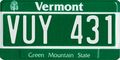 VT license plate VUY431