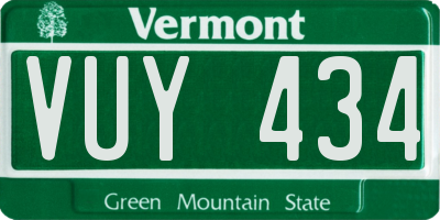 VT license plate VUY434