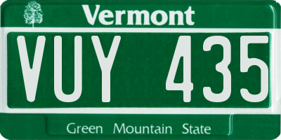 VT license plate VUY435