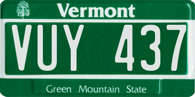 VT license plate VUY437