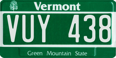 VT license plate VUY438