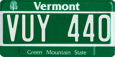 VT license plate VUY440