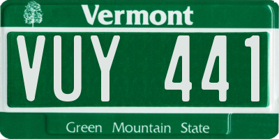 VT license plate VUY441