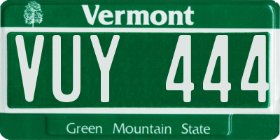 VT license plate VUY444