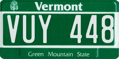 VT license plate VUY448