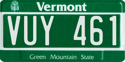 VT license plate VUY461