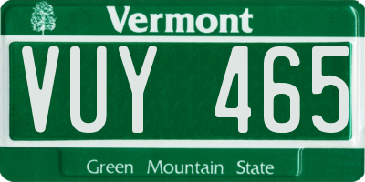 VT license plate VUY465