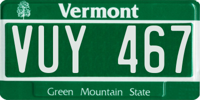 VT license plate VUY467