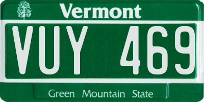 VT license plate VUY469